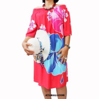 Poncho Top Dress Pink Sabrina Style Handmade Made In Bali